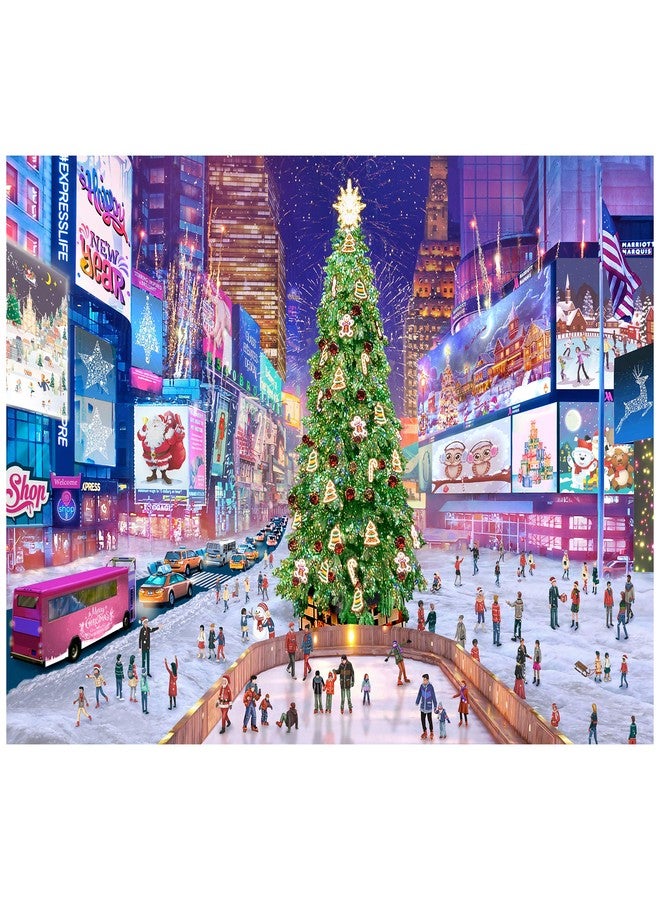 Tektalk 1000 Piece Wooden Puzzle Jigsaw Puzzle for Teens & Adults - Times Square in Christmas - Image 1